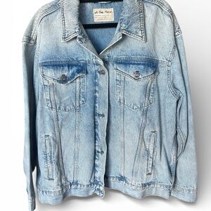 We The Free Light Blue Denim Trucker Jacket